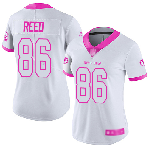 Washington Redskins Limited White Pink Women Jordan Reed Jersey NFL Football #86 Rush Fashion->women nfl jersey->Women Jersey